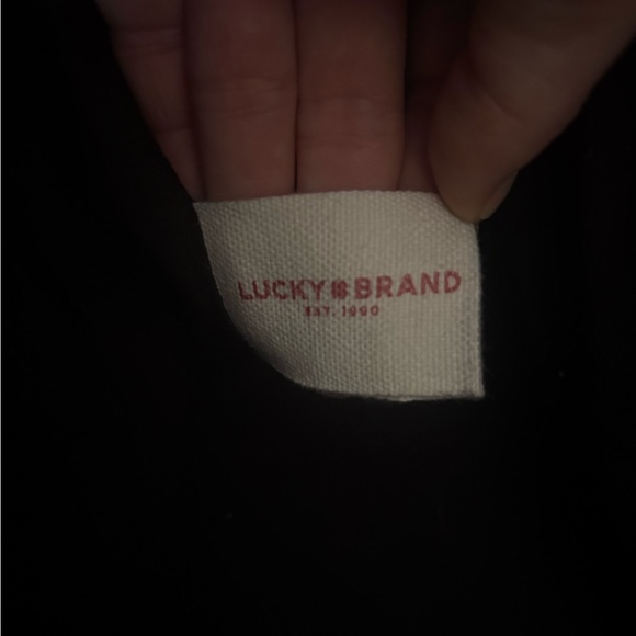 Lucky Brand Black Leather Tote Bag with Fringe - Picture 6 of 6